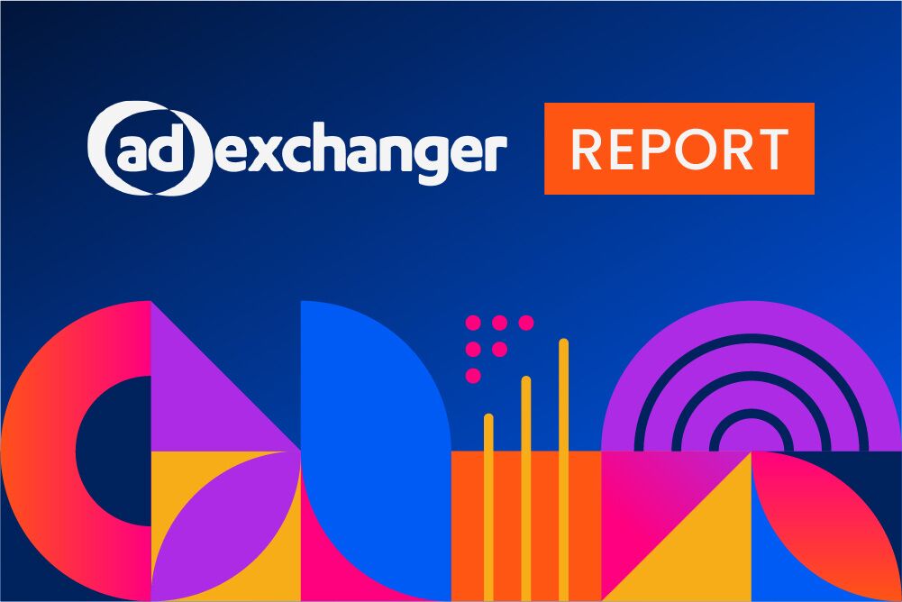 Image of colorful bauhaus design for DISQO's report with AdExchanger about the state of programmatic advertising.